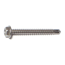 #8-18 x 1-1/2&quot; 410 Stainless Hex Self-Drilling Screws SSHWSS-091 (46 pcs.) - £8.84 GBP