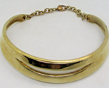Vintage ALM SOHO Modernist Solid Brass 17&quot; Split Choker Necklace  - £38.10 GBP