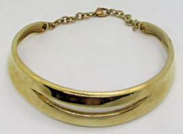 Vintage ALM SOHO Modernist Solid Brass 17&quot; Split Choker Necklace  - $48.51