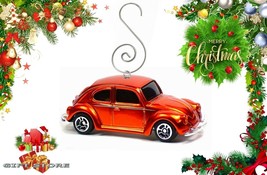 Christmas Ornament Candy Orange Metallic Flake Copper Vw Beetle Bug Volkswagen - £38.93 GBP