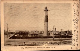 Lighthouse Atlantic City New Jersey Antique 1906 Undivided Back Postcard BK64 - £5.56 GBP