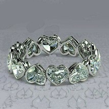 2.10Ct Heartcut Künstlicher Diamant Ewigkeit Ehering 14K Weiß Gold Über - £84.06 GBP