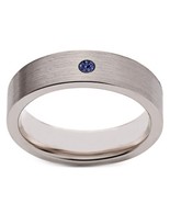 14K White Gold Sapphire Wedding Band Ring For Men 8mm wide comfort fit - $750.00+
