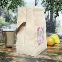 Canvas &quot;Pink Roses&quot; Lunch Bag With Strap - £19.78 GBP