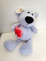 Puli Intl Mouse Plush Stuffed Animal Periwinkle Blue Holds Red Pillow - £19.75 GBP