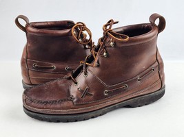 Polo Country Ralph Lauren Men&#39;s 10 D Moc Toe leather boots 2-eyelet leat... - $55.43