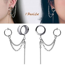 1pair Ear Tunnel and 1pair Ear Clips 2 In1 Ear Plugs Fake Septum Helix Piercing  - £14.50 GBP