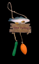 Fishing Christmas Ornament Gone Fishin Camp Cabin Lodge Decor Rustic Fish - $7.69