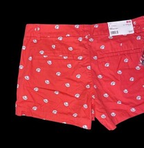 Uniqlo Women’s Chino Micro Shorts Size 4 Red Seashell Print NWT image 6