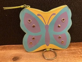 Cute Colorful Leather Butterfly Zip Coin Purse 4.5&quot; - $6.71