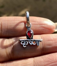 Plata de ley 925 Señor Krishna en colgante sánscrito, templo hindú, Puja... - $19.41