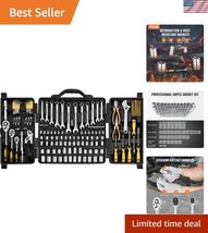 Portable 207-Piece Tool Set with Alloy Steel Sockets &amp; Organized Storage... - $124.61