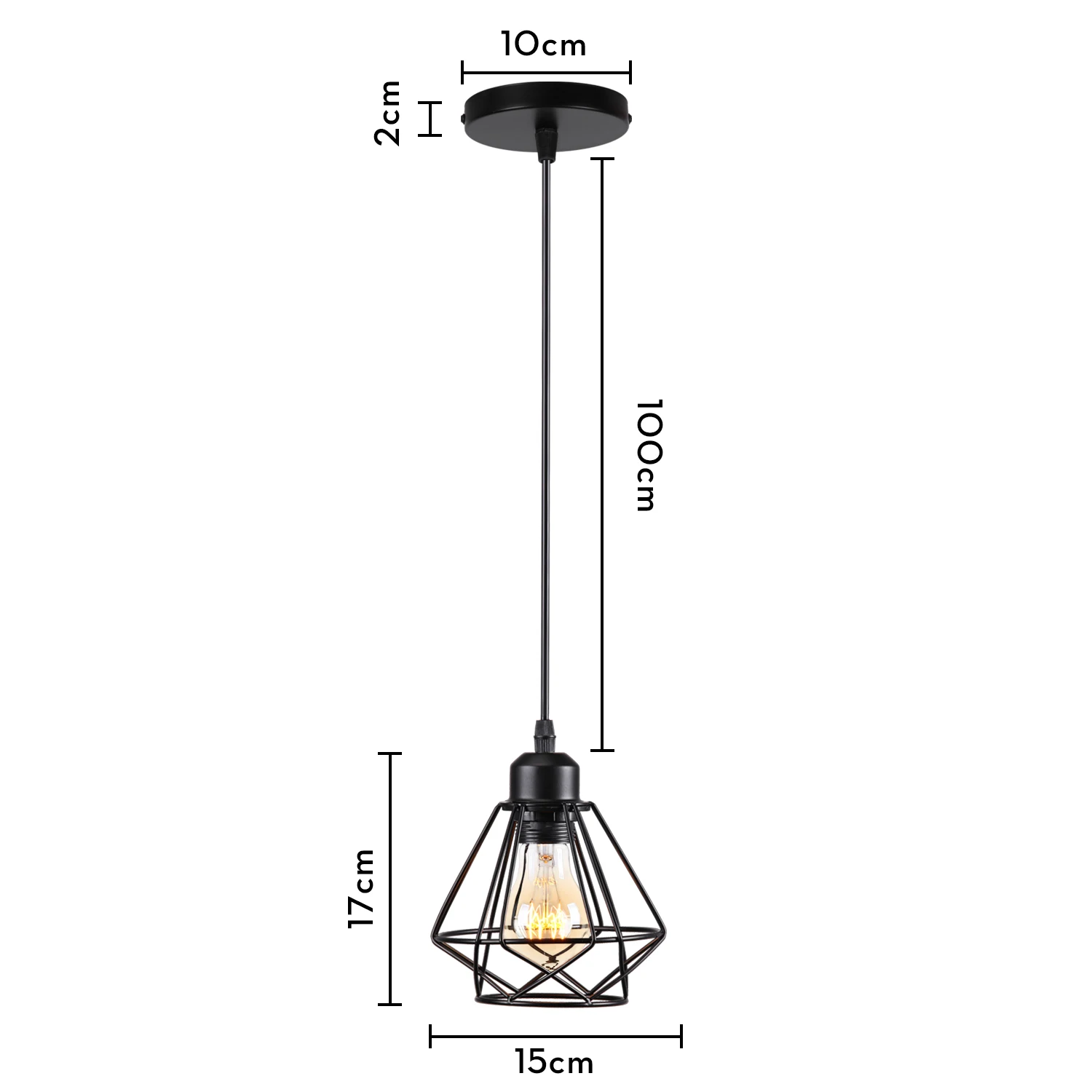 Vintage Industrial Pendant Light  Loft Hanging Lamp Lampshade for Kitchen Living - £165.30 GBP