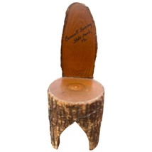  Bennett Spring MO Log Slice Mini Chair Rustic Souvenir Vintage Cabin Decor - $17.09