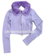 H&M Lavender Cardigan Jacket with Faux Fur Collar Extra Small XS New w/Tag NWT - £19.97 GBP