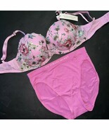 Victoria&#39;s Secret 32DD,34B,32DDD,34DDD BRA SET S panty PINK teal floral ... - $108.30 CAD