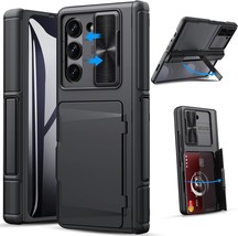 For Samsung Galaxy Z Fold 5 Case with Kickstand Screen Protector Card Holder Sli - $75.31