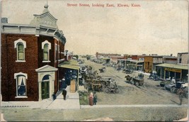 Kiowa Kansas Street Scene East Bank Restaurant 1908 to Parsons Postcard U10 - £10.19 GBP