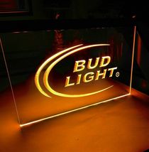 Bud Light Logo Bar Beer 3D Led Neon Sign Hang Signs Wall Home Decor Man Cave - £20.72 GBP+