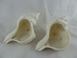 Yankee Candle Conch Shell Tea Light Holder Off White Set Pair 6&quot; long po... - £15.68 GBP