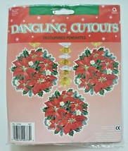 1990&#39;s Amscan 30&quot; 3 piece Christmas Wreath Danglers Hanging Decoration NIP - £14.83 GBP