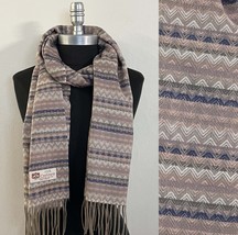 100% Cashmere Scarf Chevron Lavender/Camel/Peach/Blue/gray Made In England Soft - £7.58 GBP