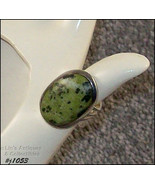 Silver 925 Ring with Moss Agate Stone Size 7 (#J1053) - £39.31 GBP