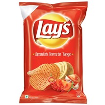 Lays Lay&#39;s India&#39;s Spanish Tomato Tango 73 grams Pack Potato Chips Wafers Snacks - £6.57 GBP