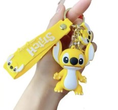 YELLOW OFFICIAL STITCH KEYCHAIN KEYRING BAG CHARM PENDANT Lilo and Stitch - £8.78 GBP