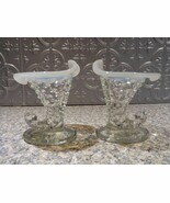 Fenton Hobnail Cornucopia Clear Opalescent Pair Small - €31,24 EUR