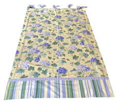 Waverly Blossom Hill 2 Yellow Blue Hydrangeas Tie Top Curtains Panels 48 x 81" - $46.71