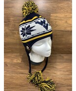 ~new~New Era Kids Beanie West Virginia Navy Blue Tassel Pom Knit Hat - $262.35 MXN