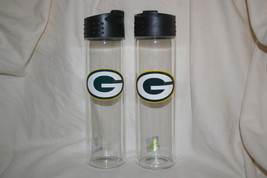 Green Bay Packers Tall Glass Beverage Tumbler Bottle - Set of 2  - £27.63 GBP