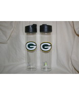 Green Bay Packers Tall Glass Beverage Tumbler Bottle - Set of 2  - £27.94 GBP
