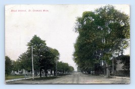 Belle Avenue Street View St Charles Michigan MI 1908 DB Postcard O4 - £7.76 GBP