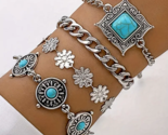 4 pc Bohemian Turquoise Bracelet Set - New - $19.99