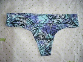 Rue 21 Women&#39;s Cotton Thong Panties XS/SMALL Purple Blue Tie Dye Swirl New - £7.82 GBP