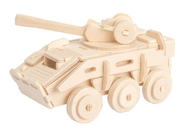 Armored Vehicle 3D Wooden Puzzle DIY 3 Dimensional Wood Build It Yourself Army - $6.92