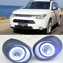 AupTech LED Angel Eyes DRL Fog Lights Exact-Fit Fog Bumper Cover with 55W H11 Ha - £108.56 GBP