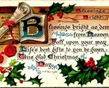 Raphael Tuck Yuletide Series Burnside Poem 1909 Embossed Vtg Christmas P... - $7.87