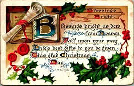 Raphael Tuck Yuletide Series Burnside Poem 1909 Embossed Vtg Christmas Postcard - £6.18 GBP