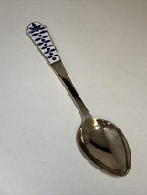 916 Russian Silver Enamel Serving Spoon 23.6g &amp; 5.75” Long - £28.09 GBP