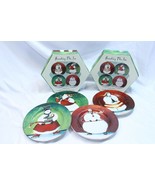 Sakura Breaking the Ice Christmas Salad Dessert Plates Lot of 8 Xmas - $40.66 CAD