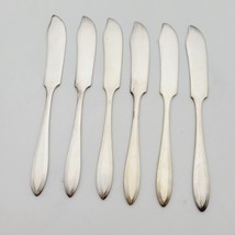 Antique Set 6 Butter Knives 6.25” Silverplate Unmarked - £14.63 GBP