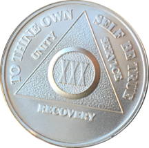 30 Year .999 Fine Silver AA Alcoholics Anonymous Medallion Chip Coin XXX - £36.94 GBP