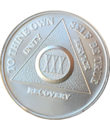 30 Year .999 Fine Silver AA Alcoholics Anonymous Medallion Chip Coin XXX - £36.77 GBP