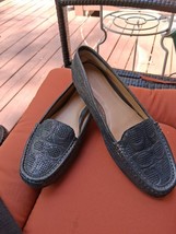Coach Womens Metallic Gunmetal Logo Leather Loafers  Sz 8 M New No Box - $138.12 CAD