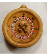 Vintage Pottery Whiskey Flask.. Miniature Roulette Wheel - $14.99