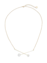 Jules Smith Criss Cross Faux Simulated Pearl 19&quot; Gold Plated Necklace NWT - £6.23 GBP