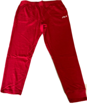 Fila Moby Men&#39;s French Terry Low Rise Joggers in Chili Pepper/White-Large - $29.97